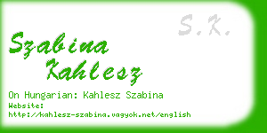 szabina kahlesz business card